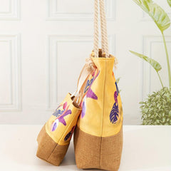 Pattern Stitching Tote Bag All Match Versatile Storage Bag For Beach Travel