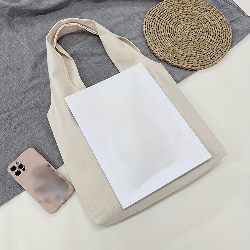 Butterfly Print Canvas Tote Bag Large Capacity Shoulder Bag