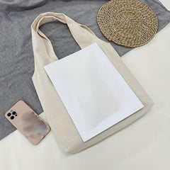 Butterfly Print Canvas Tote Bag Large Capacity Shoulder Bag