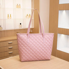 Quilted Detail Tote Bag Solid Shoulder Bag Lightweight Bag