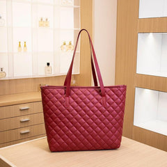 Quilted Detail Tote Bag Solid Shoulder Bag Lightweight Bag