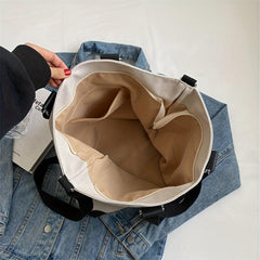 Large Capacity Canvas Tote Bag Lightweight Shoulder Bag Casual Commuter Bag