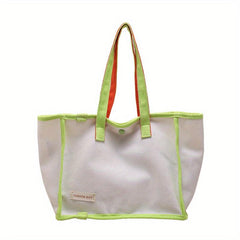 Colorblock Large Tote Bag Top Handle Satchel Women's Handbag