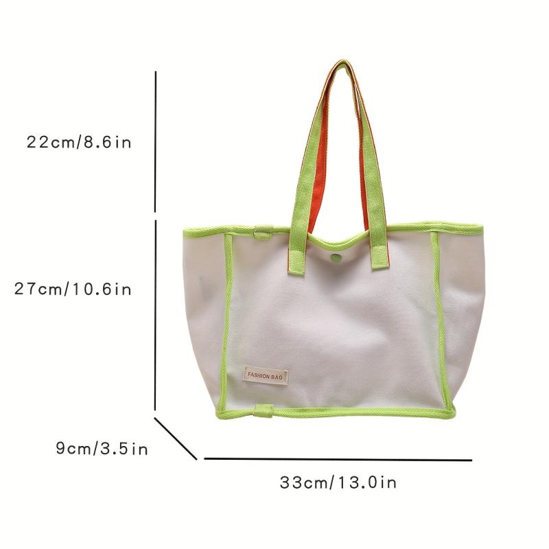 Colorblock Large Tote Bag Top Handle Satchel Women's Handbag