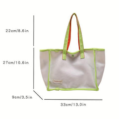 Colorblock Large Tote Bag Top Handle Satchel Women's Handbag