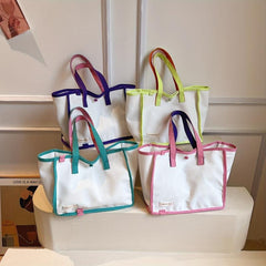 Colorblock Large Tote Bag Top Handle Satchel Women's Handbag
