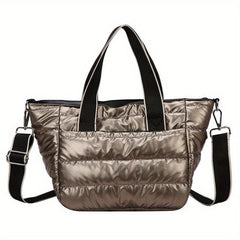 Puffer Quilted Tote Bag Large Capacity Crossbody Bag Padded Shoulder Bag