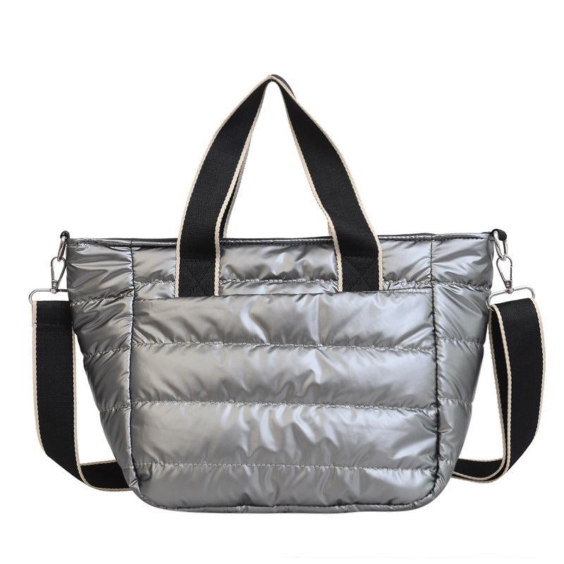 Puffer Quilted Tote Bag Large Capacity Crossbody Bag Padded Shoulder Bag