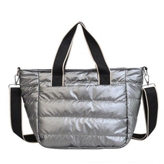 Puffer Quilted Tote Bag Large Capacity Crossbody Bag Padded Shoulder Bag