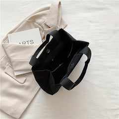 Corduroy Tote Bag Solid Shoulder Bag Large Capacity Handbag For Women