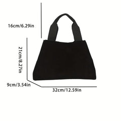 Corduroy Tote Bag Solid Shoulder Bag Large Capacity Handbag For Women