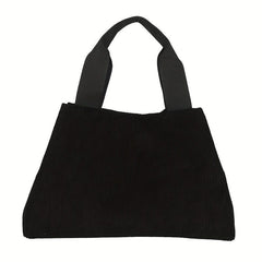 Corduroy Tote Bag Solid Shoulder Bag Large Capacity Handbag For Women