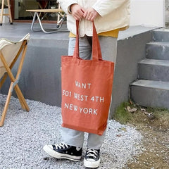 Large Capacity Canvas Tote Bag Lightweight Shoulder Bag Casual Commuter Bag