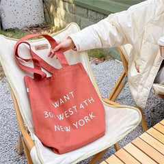 Large Capacity Canvas Tote Bag Lightweight Shoulder Bag Casual Commuter Bag