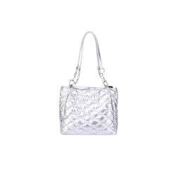Puffer Quilted Tote Bag With Chain Strap