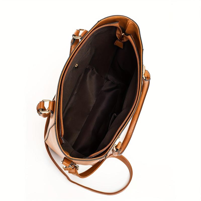 Vintage Solid Tote Bag All Match Classic Storage Handbag Women's Shoulder Bag