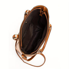 Vintage Solid Tote Bag All Match Classic Storage Handbag Women's Shoulder Bag