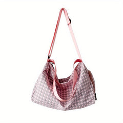 Houndstooth Pattern Hobo Bag Large Capacity Crossbody Bag