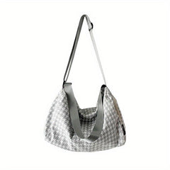 Houndstooth Pattern Hobo Bag Large Capacity Crossbody Bag