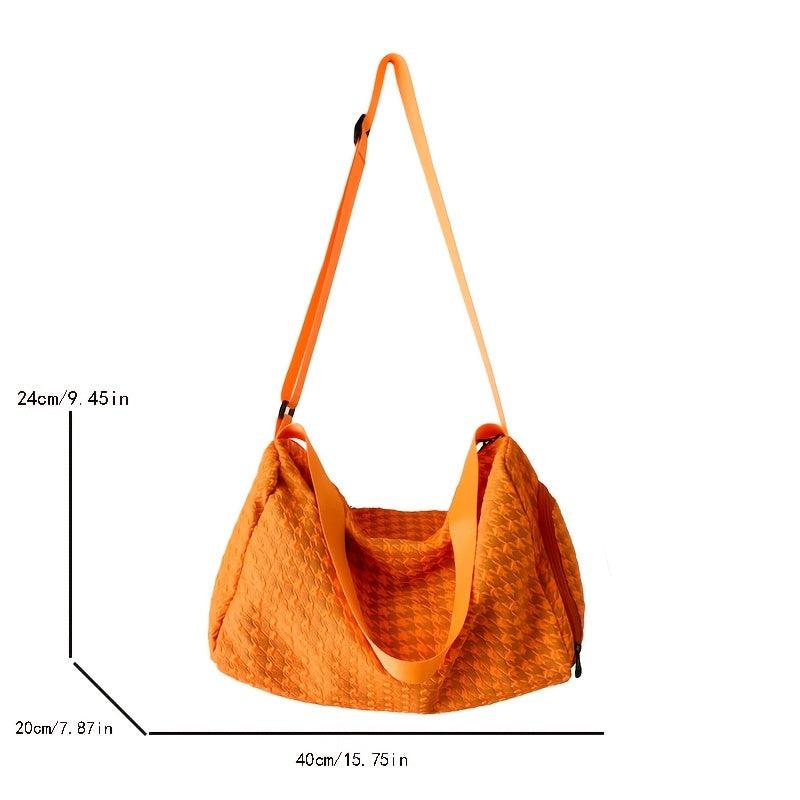 Houndstooth Pattern Hobo Bag Large Capacity Crossbody Bag