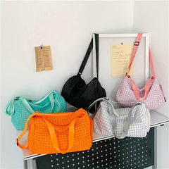 Houndstooth Pattern Hobo Bag Large Capacity Crossbody Bag