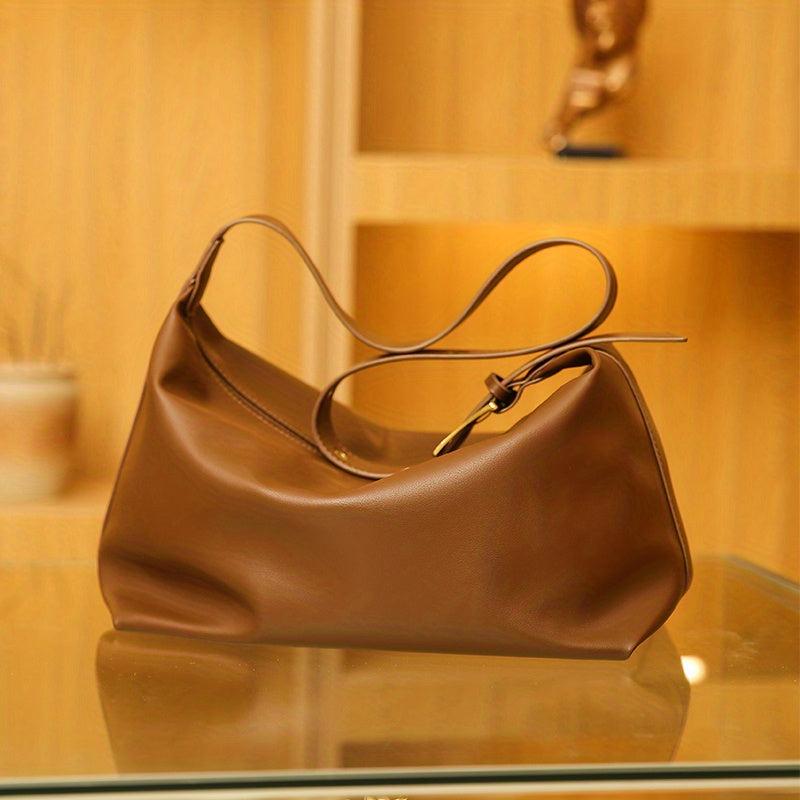 Solid Casual Bag Large Capacity Zipper Bag Lightweight Shoulder Bag