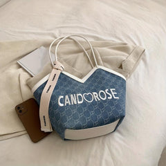 Letter Embroidered Shoulder Bag