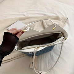 Letter Embroidered Shoulder Bag