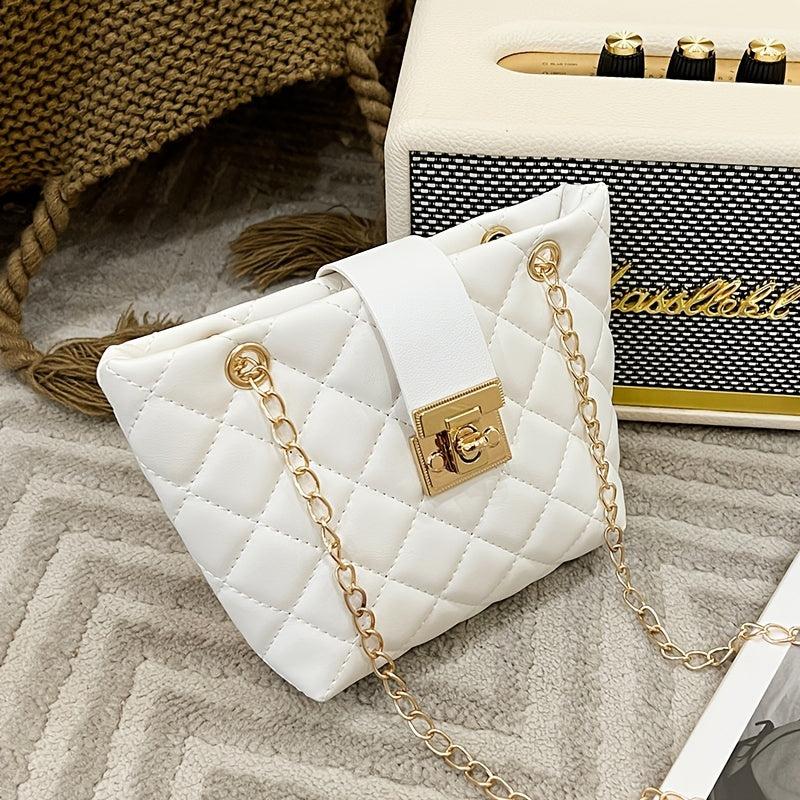 Fashionable Shoulder Bag Chain Faux Leather Purse For Work