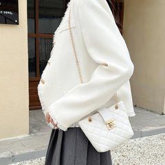 Fashionable Shoulder Bag Chain Faux Leather Purse For Work