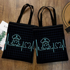 Stylish Print Canvas Bag Lightweight Shoulder Bag For Nurses