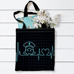 Stylish Print Canvas Bag Lightweight Shoulder Bag For Nurses