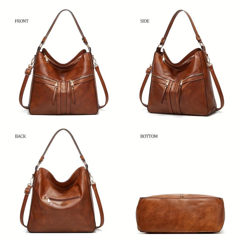 3PCS Vintage Large Capacity Hobo Bag Retro Top Handle Tote Bag Set