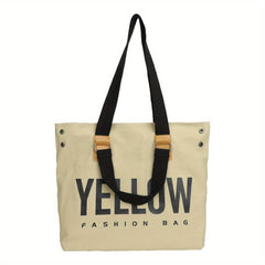 Vintage Letter Graphic Tote Bag Large Capacity Shoulder Bag Women's Handbag