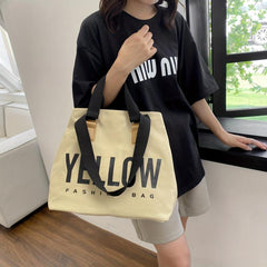 Vintage Letter Graphic Tote Bag Large Capacity Shoulder Bag Women's Handbag