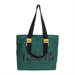Vintage Letter Graphic Tote Bag Large Capacity Shoulder Bag Women's Handbag