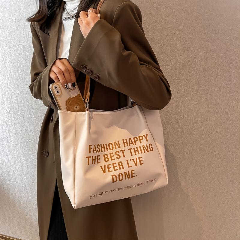 Letter Tote Bag Shoulder Bag Commuter Tote Bag