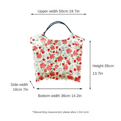 Floral Pattern Drawstring Shoulder Bag Large Capacity Tote Bag