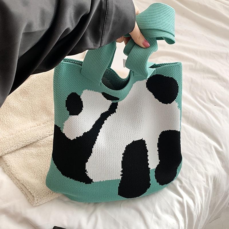Panda Pattern Shoulder Bag Handbag Women's Crochet Bag