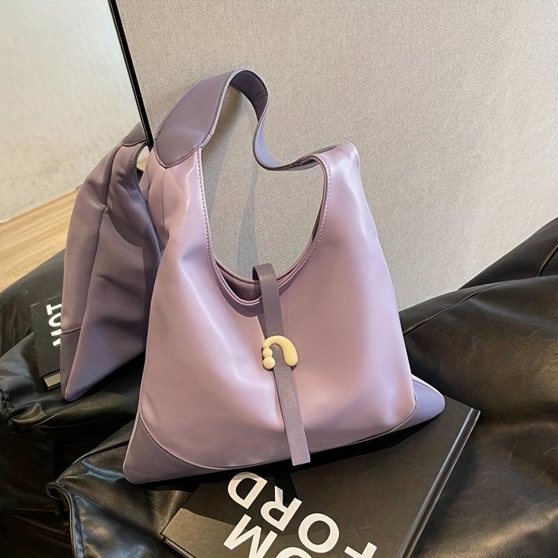 Minimalist Colorblock Hobo Shoulder Bag