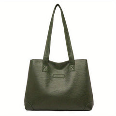 Large Capacity Minimalist Tote Bag Solid Shoulder Bag