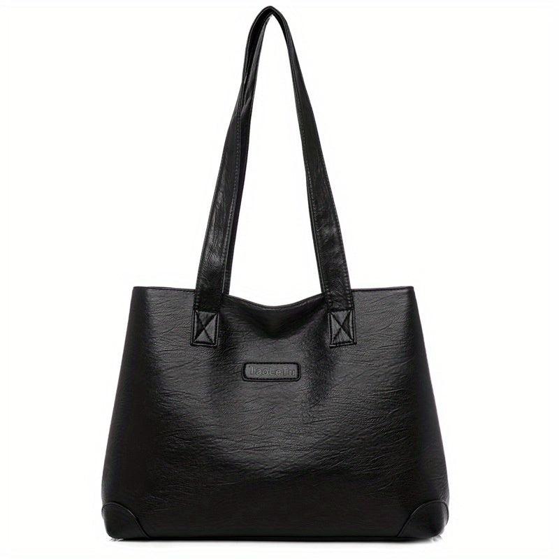 Large Capacity Minimalist Tote Bag Solid Shoulder Bag
