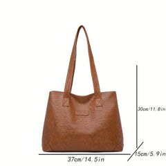 Large Capacity Minimalist Tote Bag Solid Shoulder Bag