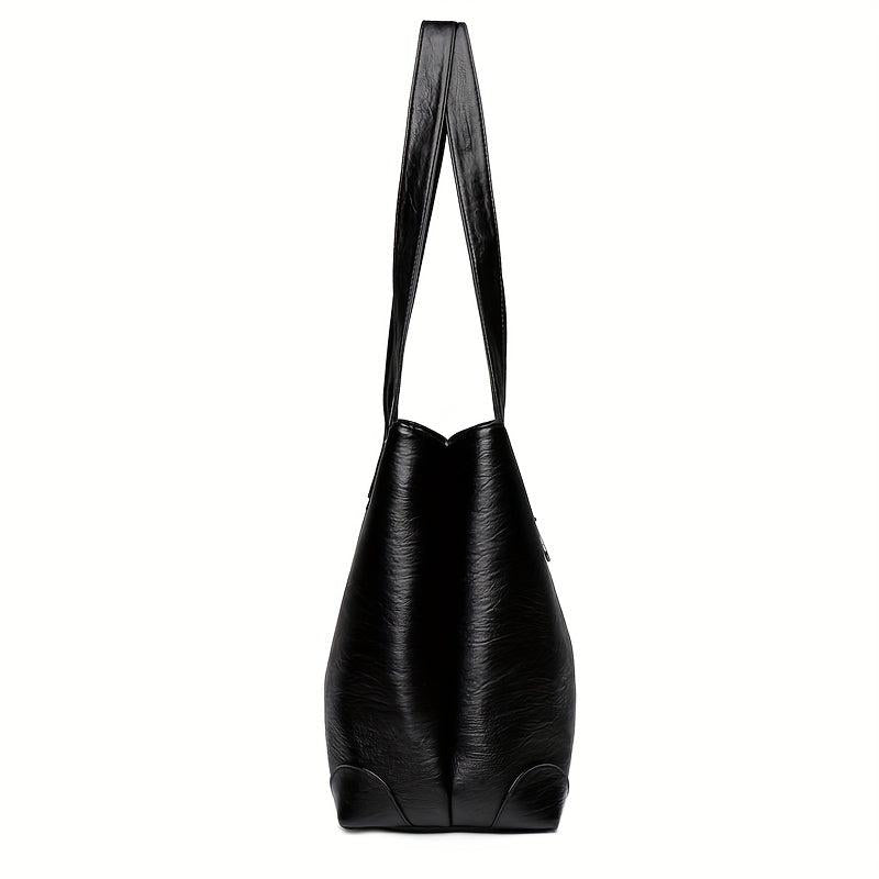 Large Capacity Minimalist Tote Bag Solid Shoulder Bag