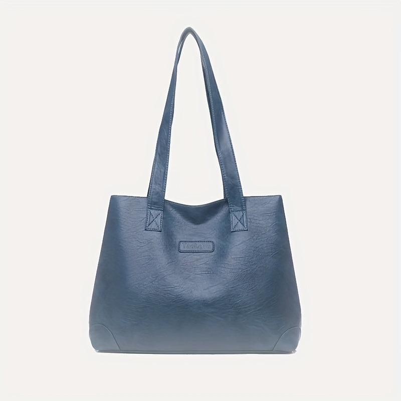 Large Capacity Minimalist Tote Bag Solid Shoulder Bag