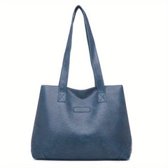 Large Capacity Minimalist Tote Bag Solid Shoulder Bag