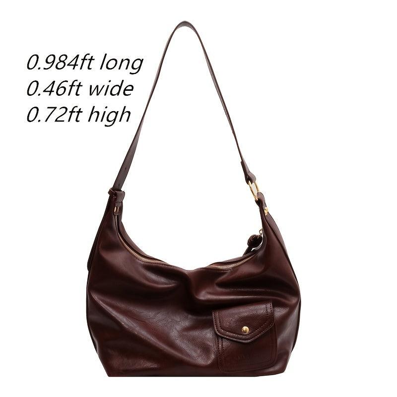 Large Capacity Tote Handbag Soft Faux Leather Sling Bag For Women