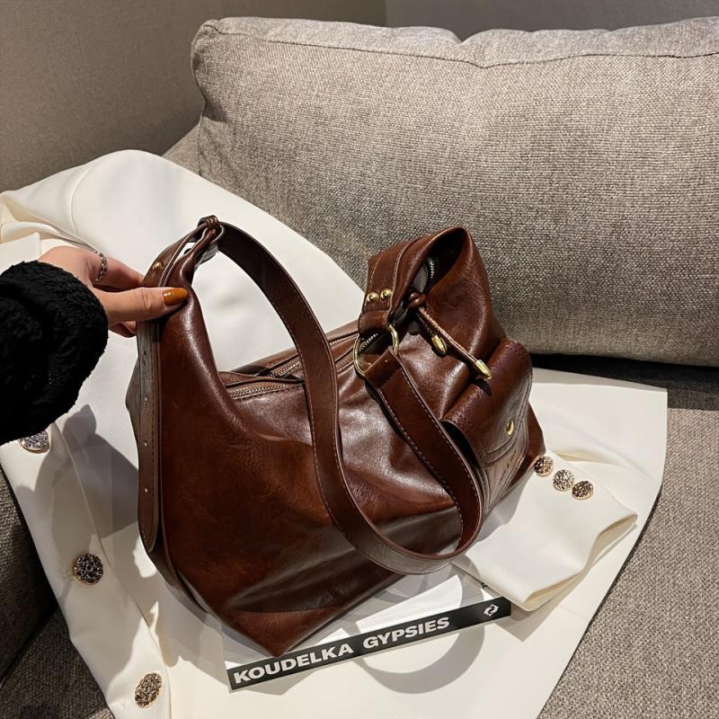 Large Capacity Tote Handbag Soft Faux Leather Sling Bag For Women