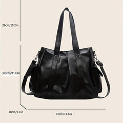 Retro Tote Bag PU Leather Handbag Women's Versatile Shoulder Bag