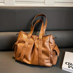 Retro Tote Bag PU Leather Handbag Women's Versatile Shoulder Bag